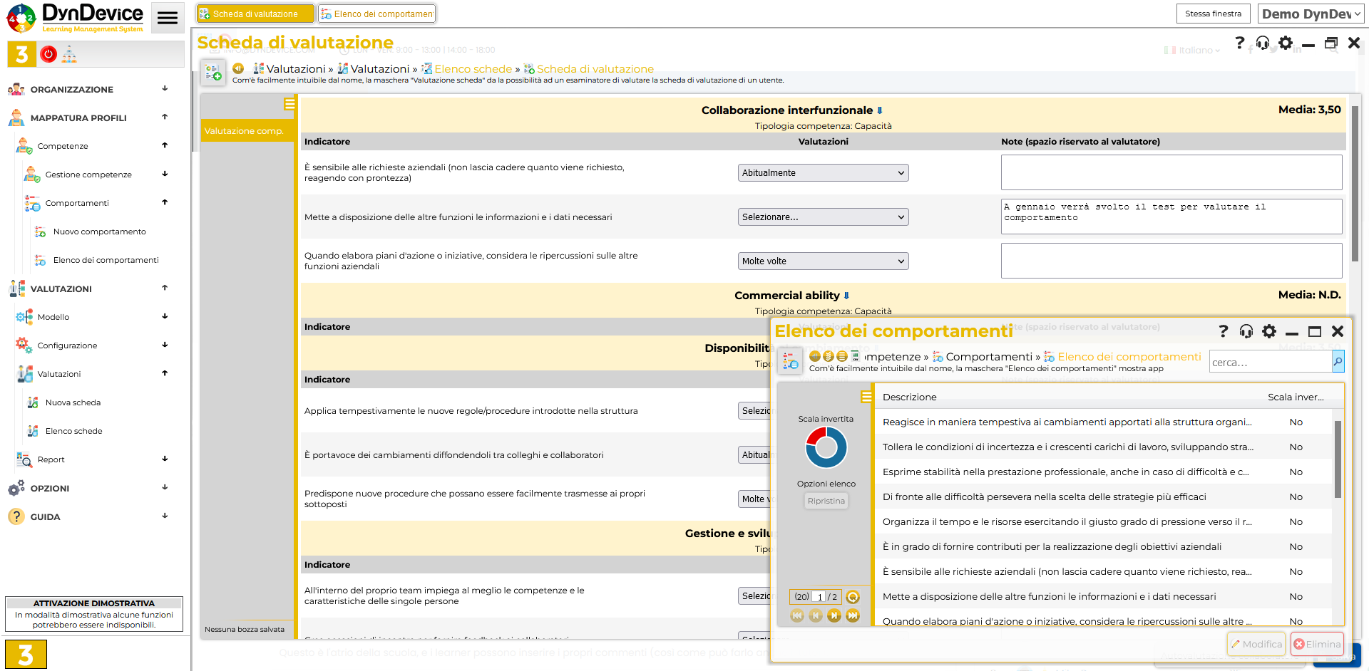 Panoramica del management assessment tool di DynDevice